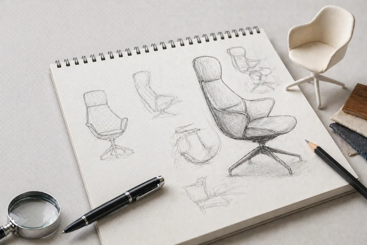 Illustration of a design patent drawing showing product visual features.